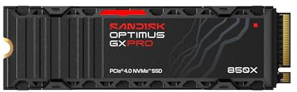 SANDISK Optimus GX PRO 850X NVMe SSD con dissipatore di calore 1 TB (fino a 7.300/6.300 MB/s velocità di lettura e scrittura sequenziali, M.2 2280, PCIe Gen 4.0)