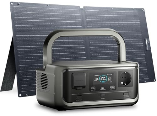 ALLPOWERS P300 Station électrique Portable 256Wh avec Panneaux Solaire 100W | Batterie LFP Fonction UPS, 300W de capacité pour l'alimentation de Camping