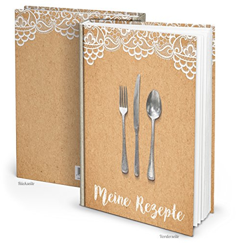 Logbuch-Verlag Großes leeres Rezeptbuch zum Selberschreiben mit Inhaltsverzeichnis Geschenkidee Frau Geburtstag DIN A4