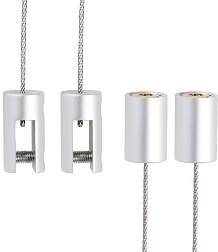 TOPNIKE Lot de 2 présentoirs malléables à suspendre au plafond pour affiches, photos, grandes images, exposition de panneaux (aluminium argenté)