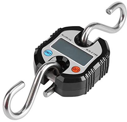 Elektronische Waage mit Haken, tragbar, LCD-Haken, Edelstahlhaken, ausziehbar, zweifaches Präzisionsanzeige, 150 kg