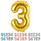 Ponmoo Foil Ballons Chiffre 3 Or, Grands Doré Ballon Numéro 0 1 2 3 4 5 7 8 10-19 20-29 30-39 40 50 60 70 80 90 100, Décoration pour Mariages Party et Anniversaires Fête