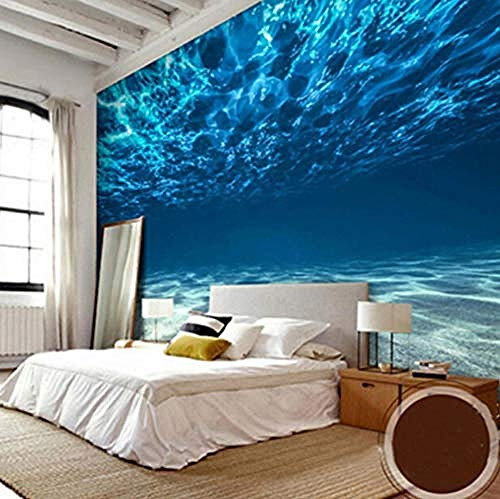 Papel Tapiz Fotográfico 3D Paisaje De Aguas Profundas Papel Tapiz Mural Grande Decoración De La Pared Sala De Estar Dormi Murales Papel Pintado A Papel Fotográfico Fotomural Dormitorio-250cm×170cm