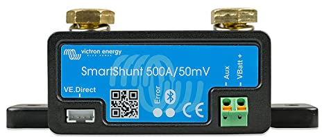 Victron Energy Smart Battery Shunt - Battery Monitor (Bluetooth) - Victron Smart Shunt with detailed in-app Insights - 6.5V-70V, 500 amp