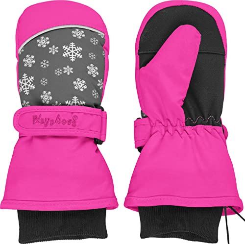 Playshoes Guanto, Guanti invernali Unisex - Bambini e ragazzi, Fiocchi Di Neve Rosa, 1 (ca.1-2 anni)