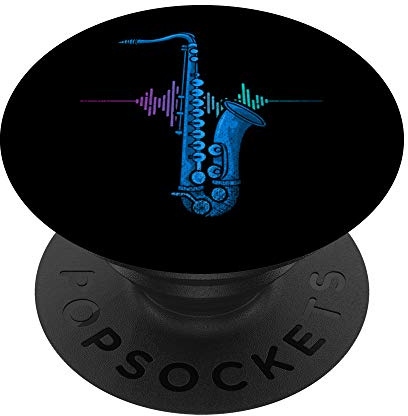 Heartbeat Saxophone PopSockets Grip and Stand for Phones and Tablets