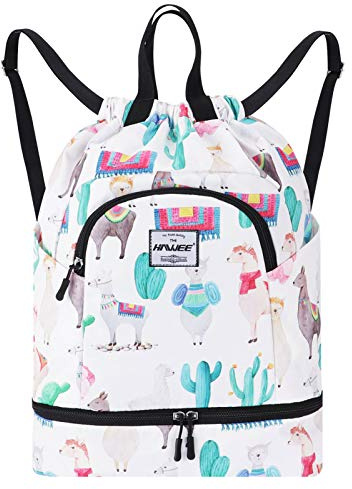 Wasserdicht Kordelzug Rucksack mit Innentasche Groß Turnbeutel Kordelzug | Tagesrucksack Tunnelzug Tasche Sporttasche, Unisex für Frauen Männer Reise Alltag Schule Outdoor Yoga Schwimmen Strand