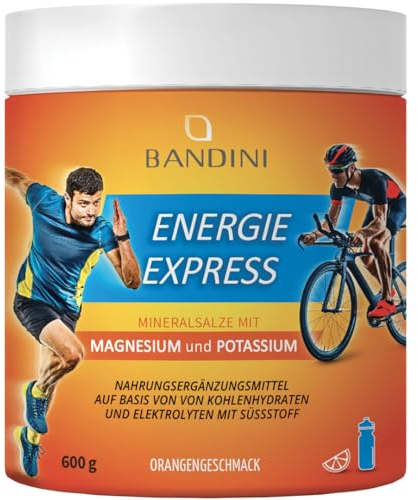 Bandini® Energia Express 600g Magnésium et Potassium | Electrolytes en Poudre | Complément alimentaire à base de Glucides et Sels minéraux avec | Sportifs et Athlètes | Vegan | Produit en Italie