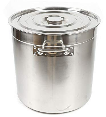 Ångkokkärl, soppgryta med lock, höjd 350 mm, 35 liter, rostfritt stål, ångkokare, kök, rostfritt stål, matt, obelagd, ugnssäker