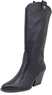 QUEEN HELENA Camperos Stivali a Punta Texani Stivaletti con Tacco Western Cowboy Donna X28-111