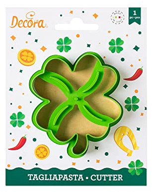 TAGLIAPASTA portafortuna a forma di QUADRIFOGLIO - formina taglia biscotti per Creare Fantastici Dolci e decori Torte - Ideale per Decorazioni in Pasta di Zucchero
