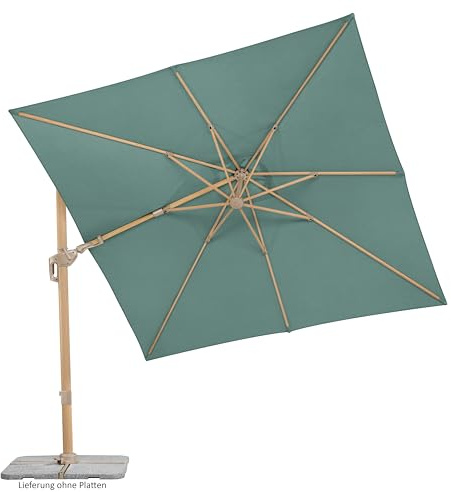 Schneider Rhodos Twist Loft, grün, 300 x 300 cm quadratisch, Gestell Alu/Stahl, Bespannung Polyester, 24,6 Kg
