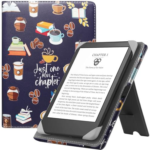 HGWALP Stand Étui Universel pour Tout Le 6-7 Pouces eReaders, Folio Stand Coque Housse avec dragonne Compatible avec Kindle Paperwhite 6.8/Paperwhite 7/Kobo/Tolino/Pocketbook/Sony eReader-JOMC