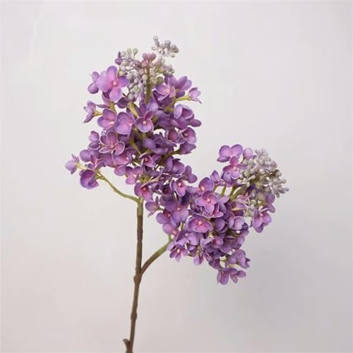 TVIVID Un tallo corto sintético de tacto real lila de 25 pulgadas de longitud, jacinto hidratante de simulación para boda, hogar, flores artificiales decorativas