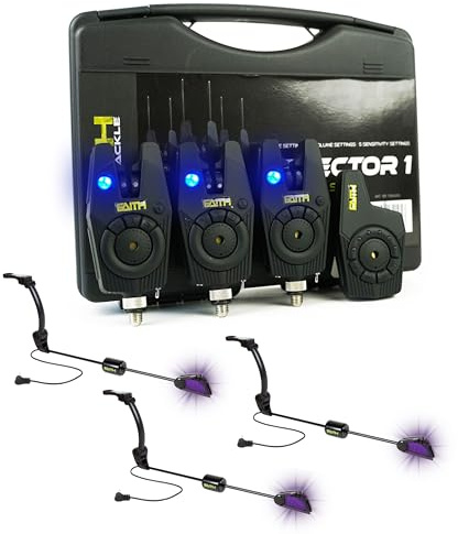 Faith Detektor Set 3+1 Bissmelder Set 3-Rod inkl. Anhänger - Pieperset - Karpfenangeln - Elektronischer Bissanzeiger - Waker