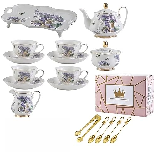 Teeservice, Teeservice aus Bone China, Teekanne, Teetasse, europäisches Keramik-Teeservice