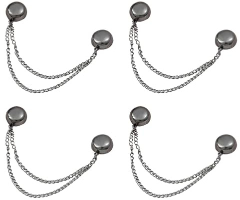 4 Stück Multifunktionale Magnetische Kleidungsklammern, Leistungsstarke Hijab-Magnete Kleidungsclips Mit Kette, Kleidungsschalklammern, Multifunktionale Nadellose Kleidungsmagnetnadeln FüR Damenbeklei