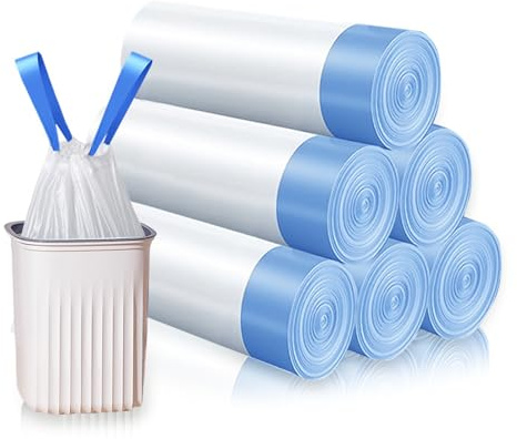 LURNODY Bolsas de Basura de 10 Litros,Bolsas de Basura Son Resistentes, Resistentes y Duraderas.Cordónbolsa de Basura Apta para Cocina,Salón,Baño,Cubo de Basura de 5-10 Litros