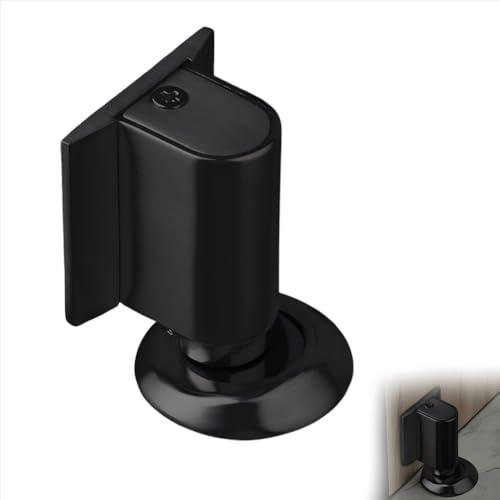 Türstopper Boden Magnetisch Schwarz, Türstopper Magnetisch Selbstklebend, Magnetic Door Stopper mit Klebeband & Schrauben, Türpuffer Wandschutz Türfeststeller für Zimmer Büros Bäder (Schwarz)