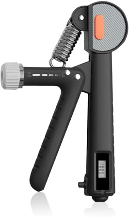 Flintronic Hand Grip Musculation, Entraîneur de Doigts Réglable 5-60kg, Entraînement de Musculation Avant Bras, Hand Grip avec Compteur, Résistance Réglable, pour Musculation Main