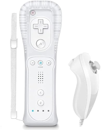 SONVIEE Remote Controller für WiI und Nunchuck Ohne Motion Plus | Joystick Ersatz Fernbedienung für Wii mit Silikonhülle und Handgelenkschlaufe