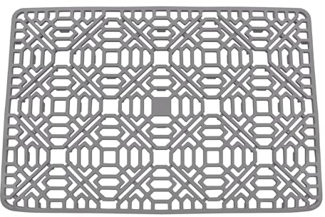Tyvotrend Spülbeckenmatte aus Silikon, Spülbeckeneinlage Spülmatte Abtropfmatte, Küchen Spülbeckenschutz Mat mit Hitzebeständig und rutschfest, für Abstellen & Trocken von Besteck (Grau, 40x27x1.2cm)
