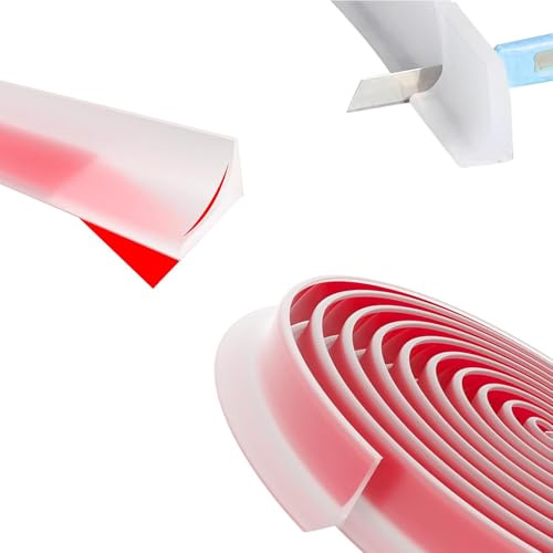 FINELYCR Barriera Doccia Ferma Acqua, 1 M Guarnizione Doccia Sottoporta, PE Guarnizione Doccia, Autoadesivo Guarnizioni Box Doccia, per Bagno e Cucina