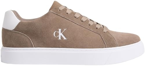 Calvin Klein Uomo Sneakers con Suola Preformata Classic Laceup in Pelle Scamosciata, Beige (Desert Taupe/Bright White), 42
