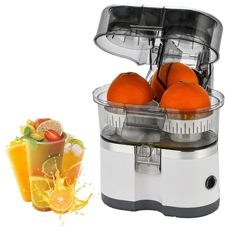 Exprimidor eléctrico de cítricos, máquina exprimidora automática de 400 ml para naranja, limón, pomelo con cortador integrado, mezclador de frutas doméstico de un solo toque