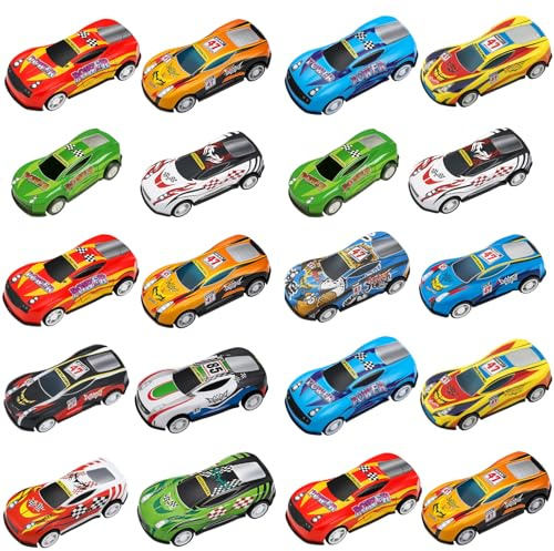 20 Stück Matchbox Autos Set, Aufziehauto Spielzeug für Kinder, Mini Bagger und Rennauto Metall, Autos für Mädchen und Jungen, Geburtstag und Familienfeiern