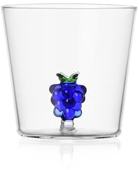 Ichendorf Milano Tumbler Uva, Collezione Fruits & Flowers, 30 cl, Vetro Borosilicato, Fatto a Mano