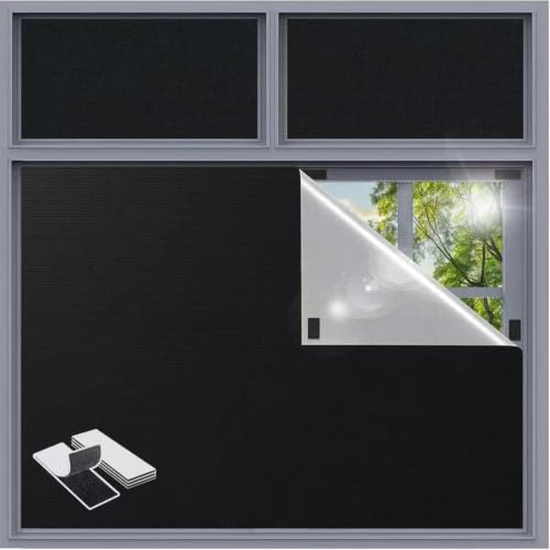 Store Occultant sans Percage, Store Occultant Fenetre 100% Matériau Blackout 400 x 145CM Portable Rideaux Occultants Thermiques pour Chambre, Bébé Chambre, Grenier, Bureau, Caravane