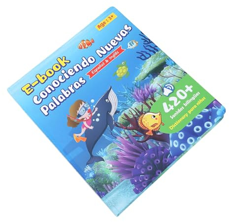 EMUKOEP Livre d'apprentissage Parlant pour Enfants, Livre Sonore Interactif avec Histoires et Chansons, Jouets éducatifs pour L'apprentissage Précoce