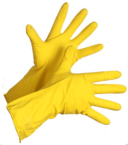 Ansell Marigold W62Y Lot de 12 paires de gants en latex Jaune Taille L 8.5