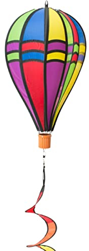 CIM Carillón de Viento - Satorn Balloon 23 Twister Retro - Resistente a la Intemperie - Globo: Ø 23cm x 37cm - Incluye suspensión de rodamiento de Bolas