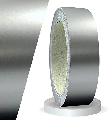 siviwonder Zierstreifen Silber metallic Glanz in in 30 mm Breite und 10 m Länge für Auto Boot Jetski Modellbau Klebeband Dekorstreifen Seitenstreifen Klebestreifen DIY Basteln selbstklebend