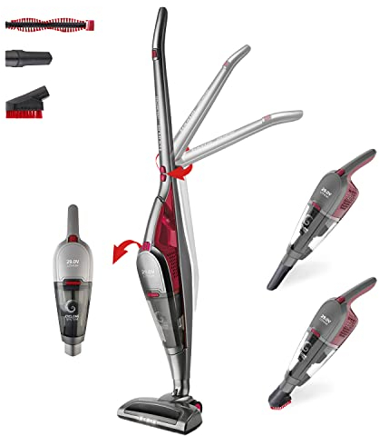 Taurus Unlimited Plegable|Ligero 29 Lithium - 2 en 1: escoba y aspirador de mano, baterías de litio de 29 V, base de carga, velocidad Eco y Turbo, indicador LED, depósito extraíble de 0,7L, Gris