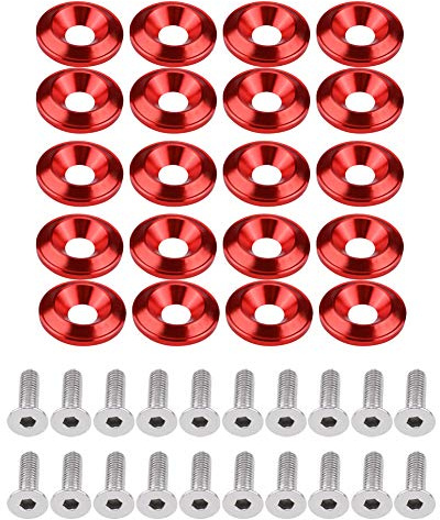20 pezzi paraurti in alluminio parafango paraurti rondella rondella motore baia vestire il kit 21 * 20mm(Rosso)