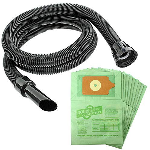 SPARES2GO 2.6m XL Hose Pipe & 10 Dust Bags for Numatic Henry Hetty James Basil Nuvac Hoover Vacuum Cleaner