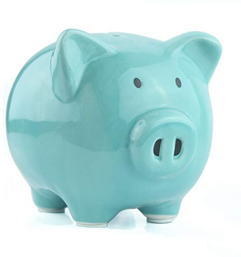 Piggy Bank,Child to Cherish Ceramic Pig Money Piggy Banks for Boys Girls Kids (Blue, M)