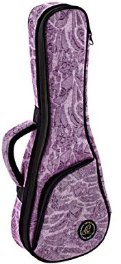 Ortega Guitars Jean Sopran-Ukulele-Tasche - Baumwolle / Leinen, Lila | für Sopran-Ukulele, Höhe 55cm Breite 19cm, mit Schultergurten, OUB-SO-PUJ