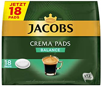 Jacobs Pads Crema Balance, 90 Senseo kompatible Kaffeepads, 5er Pack, 5 x 18 Getränke