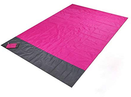 SlimpleStudio Outdoor Campingdecke wasserdicht mit Tragetasche，Faltbare wasserdichte super haltbare Picknickmatte Outdoor Travel tragbare Strandmatte-Rose Red_140x200cm
