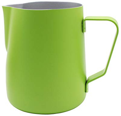Abcsea 1 Stück Milchschaumkrug, Pitcher Krug Edelstahl, Schaumbecher für Kaffee und Latte Art, Schäumende Milch, Grün 600ml/20oz