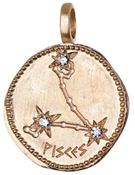 NKlaus Pesci segno zodiacale placcato oro con oro 18k 16mm ciondolo oroscopo zodiaco 1685