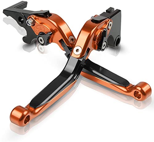 890 Adv 2021 Einstellbar Bremskupplungshebel CNC Aluminium | Für 890 Adventure 2021 890 Adv 2021(Orange+Schwarz)