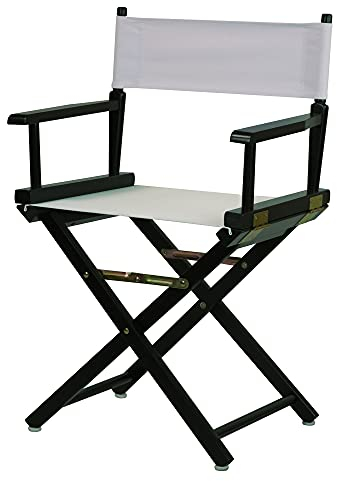 Casual Home Schwarzer Rahmen/weiße Leinwand Regie-Stühle, 45,7 cm, Holz, 18-Classic Height