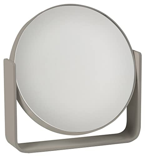 Zone Denmark Ume Tischspiegel, Kosmetikspiegel mit Vergrößerung 5-Fach, Durchm. 19 cm, Höhe 19,5 cm, Taupe