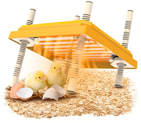 Wärmeplatte Küken, 10x10 Chick Brooder Kit Wärmeplatte - Höhenver/Temperatur Verstellbare Kükenwärmer Wärmelampe, MAX Heiztemperatur 55 ℃/131° F Geeignet für hält bis zu 15 Küken