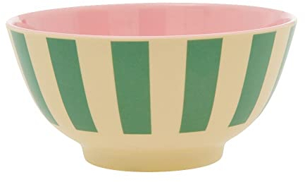 VARZI Selezione Cartoleria Rice Ciotola Melamina Righe Verdi Ø15cm